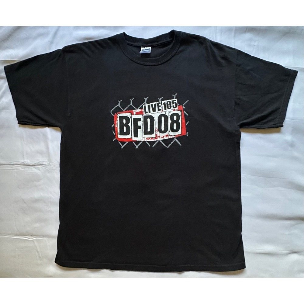 VTG Gildan Live 105 BFD 2008 Concert T-Shirt Cypress Hill MGMT Black Mens XL NEW